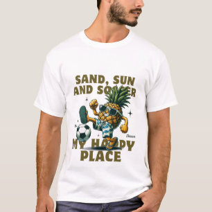 Camiseta Sol, arena y fútbol
