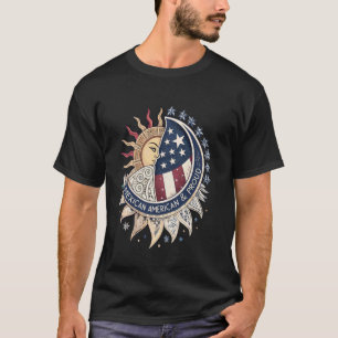 Camiseta Sol Azteca y estrellas de la bandera de EE. UU. u2