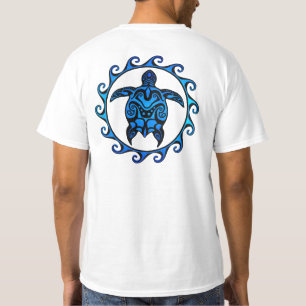 Camiseta Sol azul de tortuga tribal