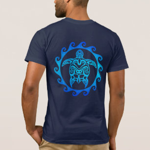 Camiseta Sol azul de tortuga tribal