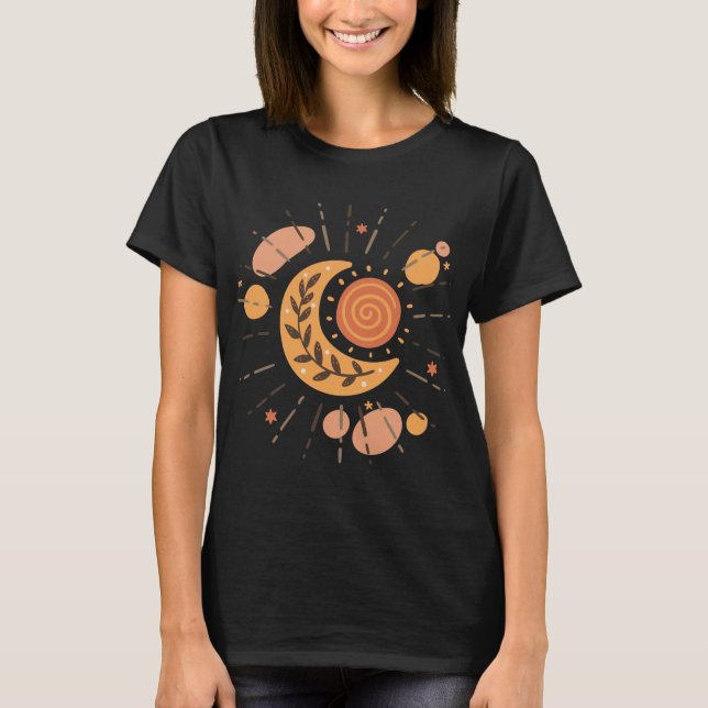 Camiseta Sol Boho y Esoteric Celestial Moon (Anverso)