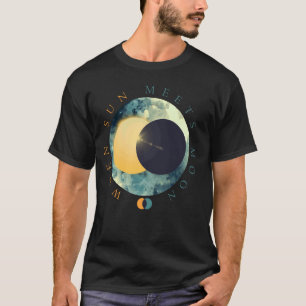 Camiseta Sol Celeste Encuentra Fases Lunares Espacio Cósmic