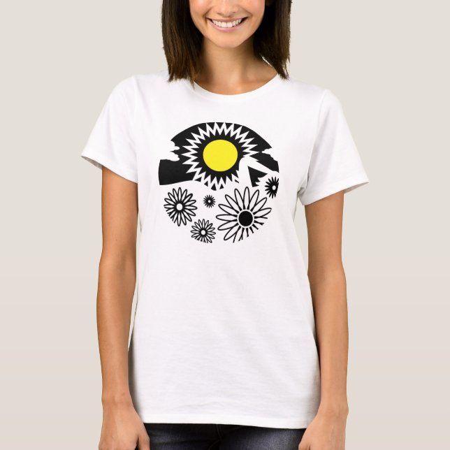 Camiseta Sol de flores de virgo gráficas (Anverso)
