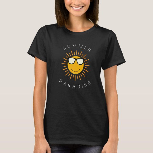 Camiseta Sol de paraíso de verano tropical (Anverso)