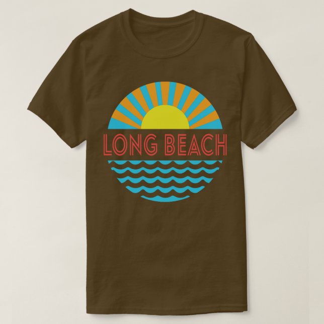Camiseta Sol de playa larga y olas (Diseño del anverso)