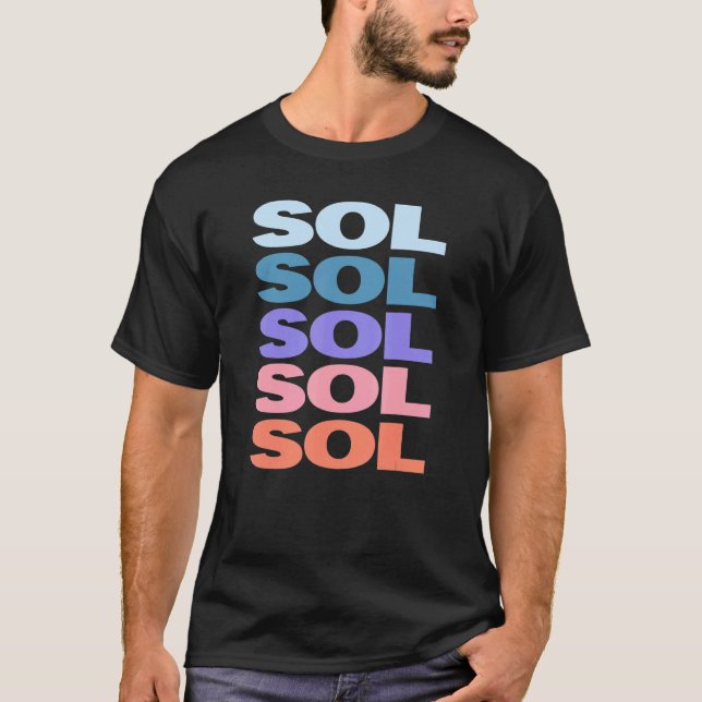 Camiseta Sol de texto repetido moderno (Anverso)