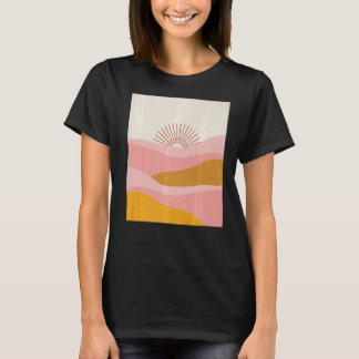 Camiseta Sol del desierto del Boho Olas de sol en rosa, Nar