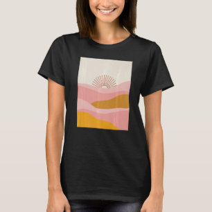 Camiseta Sol del desierto del Boho Olas de sol en rosa, Nar