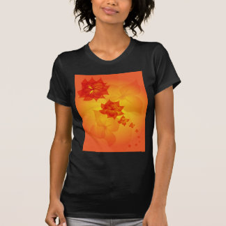 Camiseta sol del naranja del ornamento floral