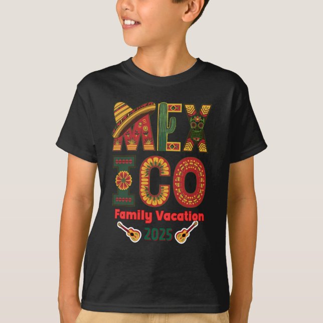 Camiseta Sol, diversión y Recuerdos para familias en México (Anverso)