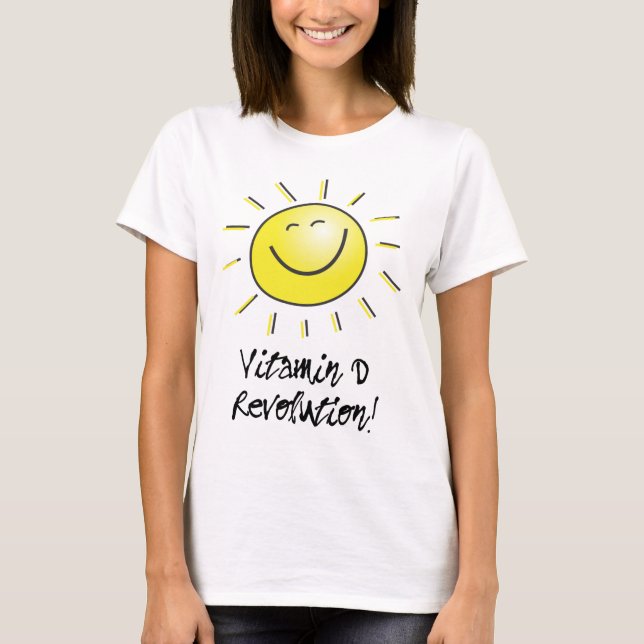 Camiseta Sol feliz, revolución de la vitamina D (Anverso)