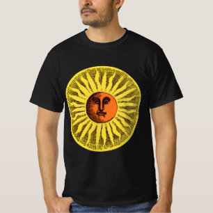 Camiseta Sol Hippie Feliz Sonriente Amarillo Celestial Vint
