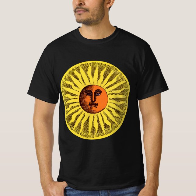 Camiseta Sol Hippie Feliz Sonriente Amarillo Celestial Vint (Anverso)
