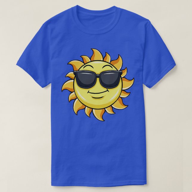 Camiseta Sol llevando gafas de sol Playa de verano (Diseño del anverso)