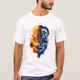 Camiseta Sol Luna – Diseño de equilibrio cósmico celestial