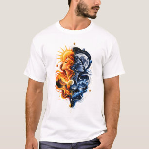Camiseta Sol Luna – Diseño de equilibrio cósmico celestial