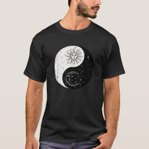 Camiseta Sol Luna Ying Yang Vintage Yoga Zen Espiritual Mís