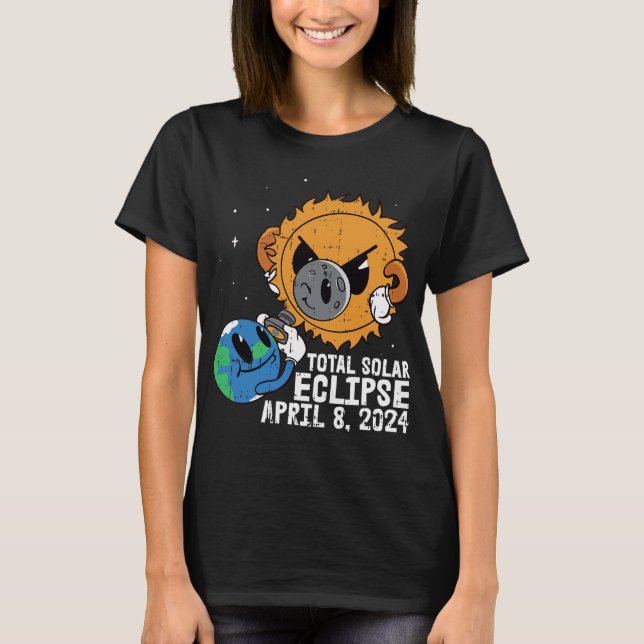 Camiseta Sol lunar Eclipse solar total Abril 8 2024 Totalid (Anverso)