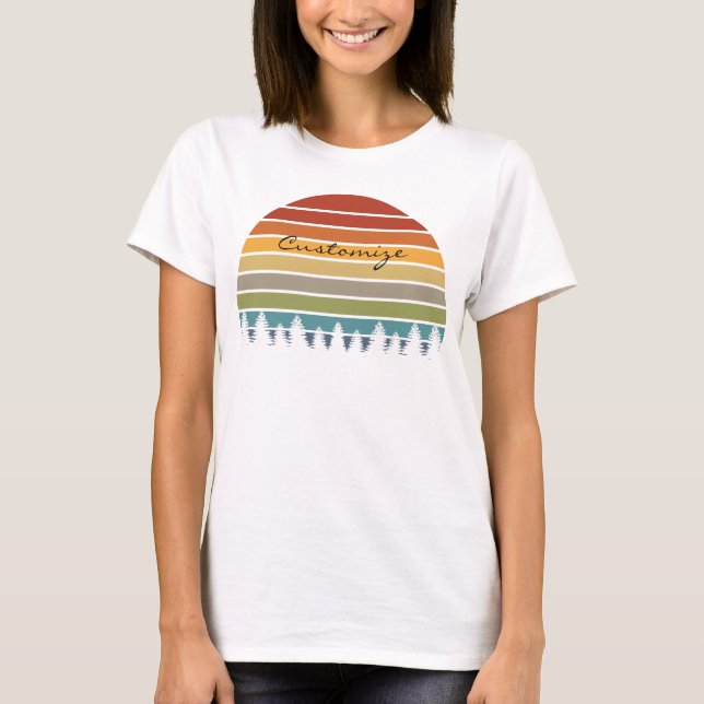 Camiseta Sol multicolor a rayas con árboles Thunder_Cove (Anverso)