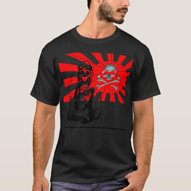 Camiseta Sol naciente, piloto del kamikaze, (Anverso)