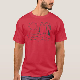Camiseta Sol playa y tablas de surf