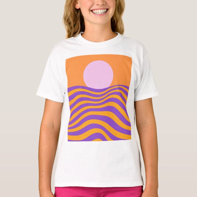 Camiseta Sol psicodélico y olas de ripplo1 (Anverso)