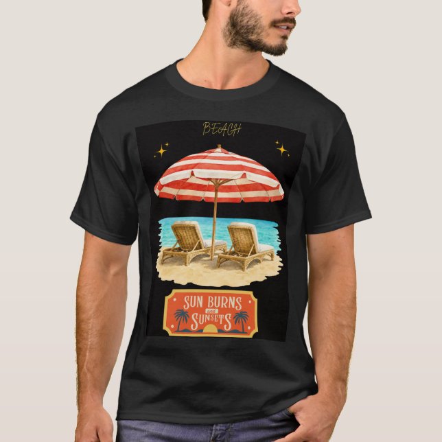 Camiseta sol quema verano playa  (Anverso)