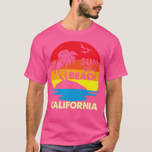 Camiseta Sol Retro De Una Playa De California