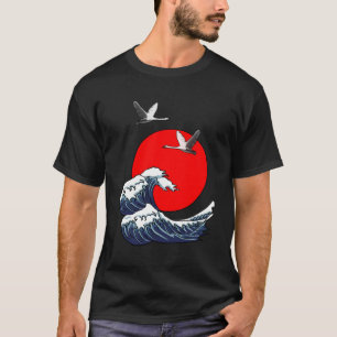 Camiseta Sol Rojo Gran Ola Kanagawa Guay Japón Mar Japonese