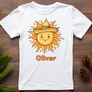 Camiseta Sol sonriente con sombrero - Doodle de fiesta sole