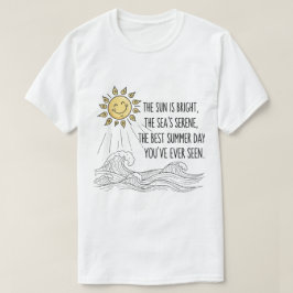 Camiseta Sol sonriente lindo arte de onda de verano