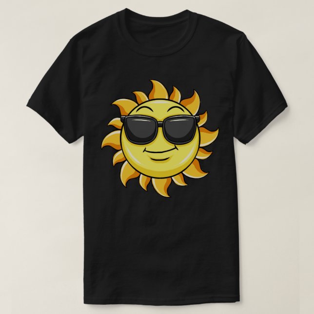 Camiseta sol usando gafas de sol feliz sol (Diseño del anverso)