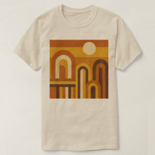 Camiseta Sol y Arcos Diseño Geométrico Moderno de Medianos