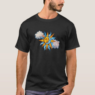 Camiseta Sol y luna y nubes en el cielo soleado hijo de lun