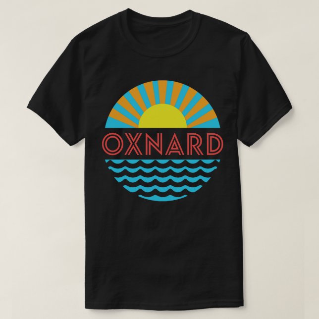 Camiseta Sol Y Ondas De Oxnard Beach (Diseño del anverso)