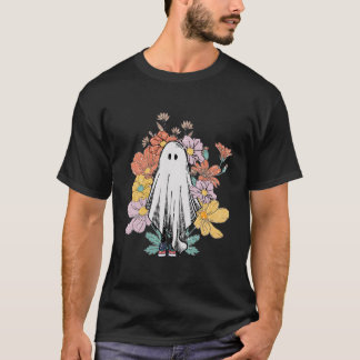 Camiseta Sola Fantasma De Halloween Con Flor