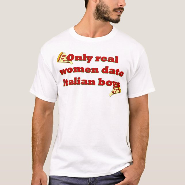 Camiseta Solamente muchachos del italiano de la fecha de (Anverso)