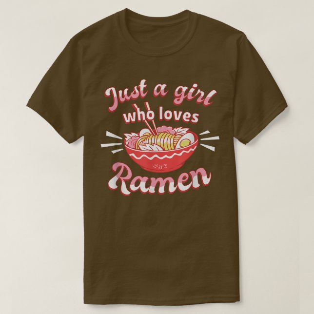 Camiseta Solamente un Chica que ama a Ramen Anime Kawaii Ja (Diseño del anverso)