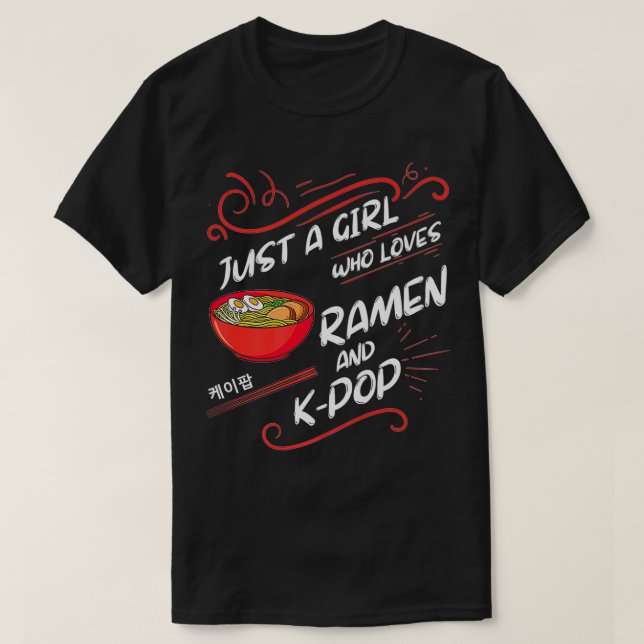 Camiseta Solamente un Chica que ama a Ramen y a Kpop Gi div (Diseño del anverso)