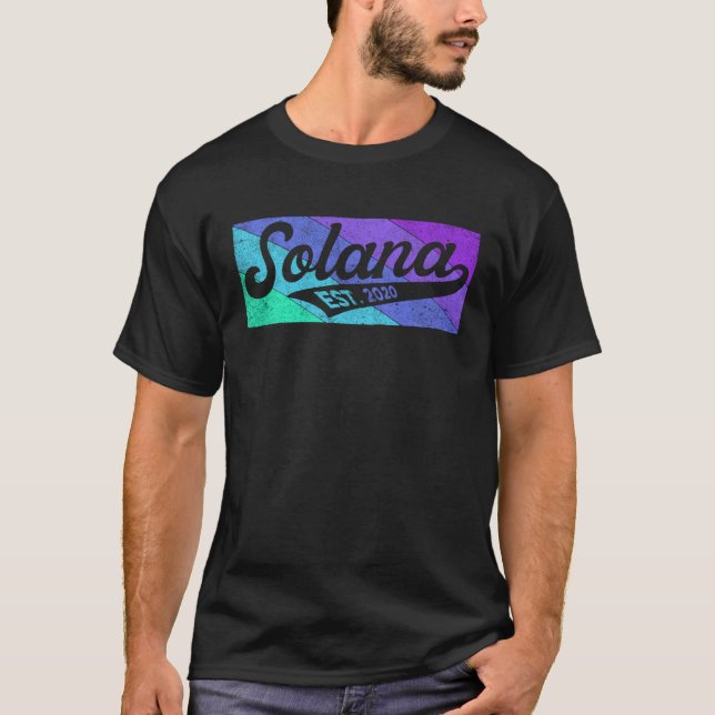 Camiseta Solana SOL Script Bold Font Retro Solana Crypto (Anverso)