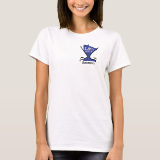 Camiseta solapa azul del logotipo 1-Sided