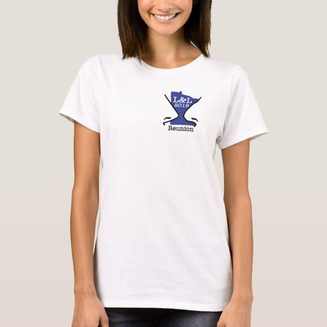 Camiseta solapa azul del logotipo 1-Sided (Anverso)