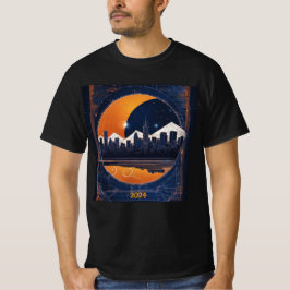 Camiseta Solar Eclipse Cityscape Hills 2024 Añadir nombre m