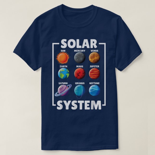 Camiseta Solar Star System Planet Science Astronomy Lovers  (Diseño del anverso)