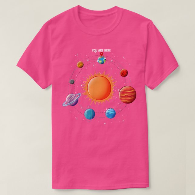 Camiseta Solar System Astronaut You Are Here Space  (Diseño del anverso)