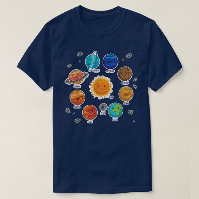 Camiseta Solar System Planet Sun Space Science Astronaut ST (Diseño del anverso)