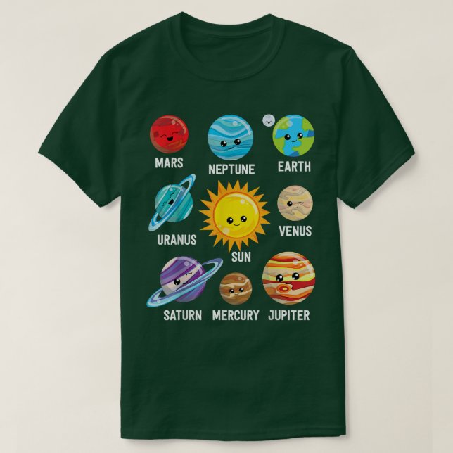 Camiseta Solar System Planets  (Diseño del anverso)