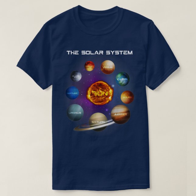 Camiseta Solar System Planets Science Space Astronomy STEM  (Diseño del anverso)