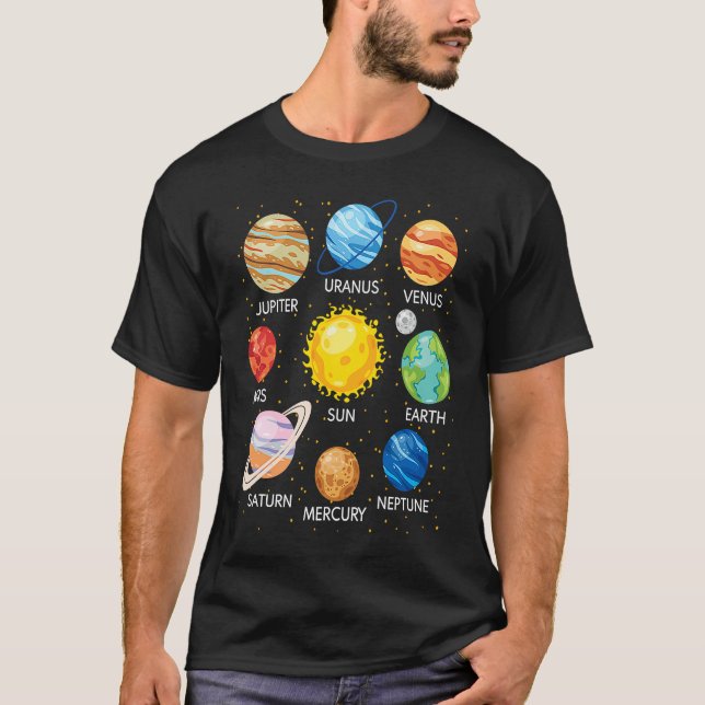 Camiseta Solar System Planets Science Space Galaxy Universe (Anverso)