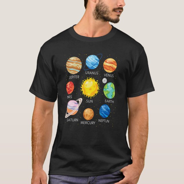 Camiseta Solar System Planets Science Space Galaxy Universe (Anverso)